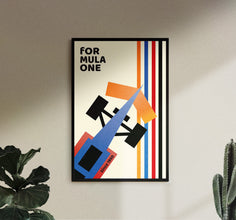 Bauhaus F1 Car Poster Retro Formula One Wall Art (Minimalist Movie Poster) 1511557055