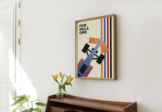 Bauhaus F1 Car Poster Retro Formula One Wall Art (Minimalist Movie Poster) 1511557055