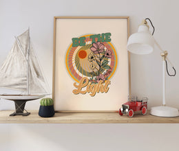 Be The Light Wall Print, Retro Christian Poster, Bible Verse Wall Art, Gift For Christian, Inspirational Print, Digital Download, Wall Decor 1719022848