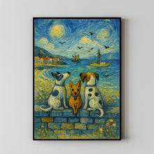 Beach Dog Wall Art Summer Coastal Doggies Art Whimsical Pet Maritime Painting Seaside Farmhouse Decor