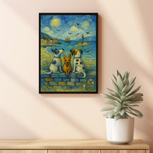 Beach Dog Wall Art Summer Coastal Doggies Art Whimsical Pet Maritime Painting Seaside Farmhouse Decor
