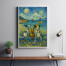 Beach Dog Wall Art Summer Coastal Doggies Art Whimsical Pet Maritime Painting Seaside Farmhouse Decor