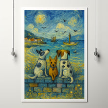 Beach Dog Wall Art Summer Coastal Doggies Art Whimsical Pet Maritime Painting Seaside Farmhouse Decor
