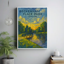 Beckenham Place Park Poster, London Park Print, Lewisham, London Travel Poster, Bromley, Swimming Lake, Vintage Railway Print, Wall Art Gift
