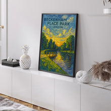 Beckenham Place Park Poster, London Park Print, Lewisham, London Travel Poster, Bromley, Swimming Lake, Vintage Railway Print, Wall Art Gift