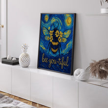 Bee-you-tiful Print - Bee Happy, Bee Yourself, Bee Kind, Nature Print, Sunflowers, Spring Summer, Bee Lover Wall Art, Inspirational Quote