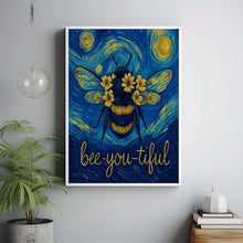 Bee-you-tiful Print - Bee Happy, Bee Yourself, Bee Kind, Nature Print, Sunflowers, Spring Summer, Bee Lover Wall Art, Inspirational Quote