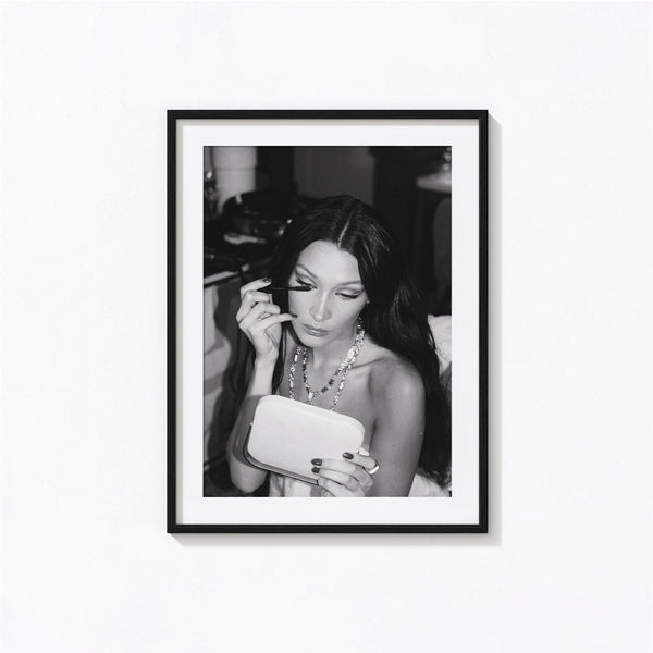 Bella Hadid Makeup Print, Teen Room Black and White Wall Art, Vintage Print, Photography Prints, Museum Quality Photo Print, Feminist Print 1620778435