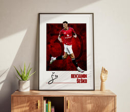 Benjamin Sesko Poster Manchester Football Gift, Soccer Poster 4399612610