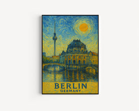 Berlin Poster Print, Berlin Travel Poster, Berlin Van Gogh Style Wall Art, Berlin, Germany