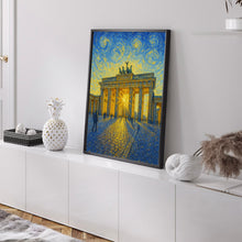 Berlin Travel Print, Berlin Poster, Unique Wallart Decor, Berlin Black and White Coordinates Home Decor, Germany Berlin Van Gogh Style Wallart22