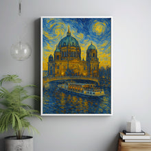 Berlin Travel Print, Berlin Poster, Unique Wallart Decor, Berlin Black and White Coordinates Home Decor, Germany Berlin Van Gogh Style Wallart1