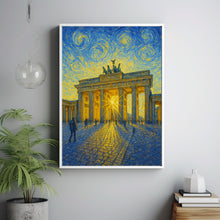 Berlin Travel Print, Berlin Poster, Unique Wallart Decor, Berlin Black and White Coordinates Home Decor, Germany Berlin Van Gogh Style Wallart22