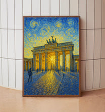 Berlin Travel Print, Berlin Poster, Unique Wallart Decor, Berlin Black and White Coordinates Home Decor, Germany Berlin Van Gogh Style Wallart22