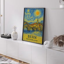 Bern Poster Print, Bern Travel Poster, Bern Van Gogh Style Wall Art, Bern, Switzerland