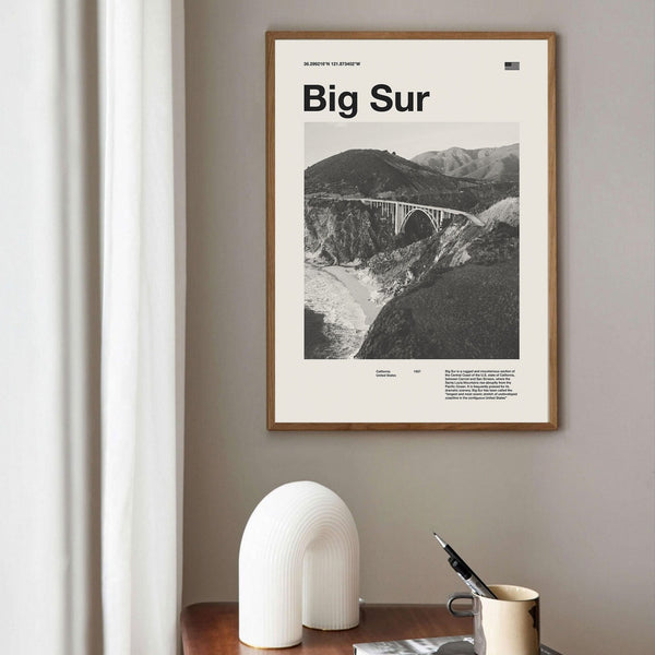 Big Sur Art Print  Big Sur  Poster  Big Sur Wall Art  Mid Century Poster  Travel Print Art  California  Vintage Poster 1584152071
