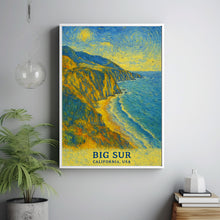 Big Sur Print No 1, Big Sur Photo Poster, Big Sur Travel Wall Art, Big Sur Map, Big Sur Van Gogh Style, Big Sur Wall Décor, California, USA