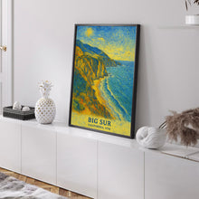 Big Sur Print No 1, Big Sur Photo Poster, Big Sur Travel Wall Art, Big Sur Map, Big Sur Van Gogh Style, Big Sur Wall Décor, California, USA
