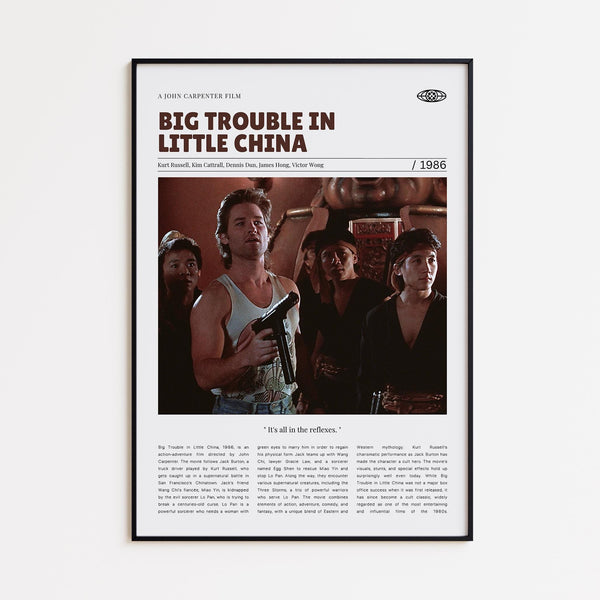Big Trouble in Little China, John Carpenter, Retro Movie Poster, Custom Movie Poster Print 4421171727