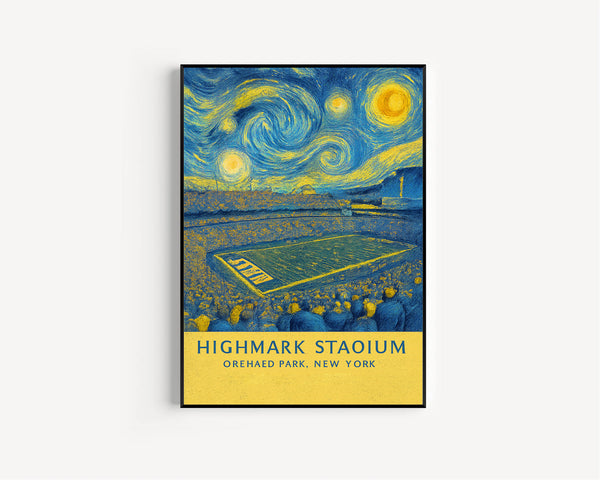 Bills NFL  Highmark Stadium  Black and White  Poster