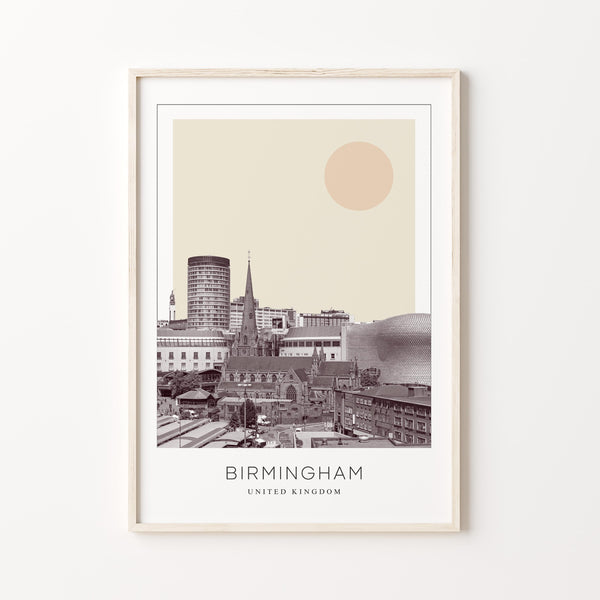 Birmingham Poster Print, Birmingham Travel Poster, Birmingham Minimalistic Wall Art, Birmingham, United Kingdom 1882439391