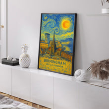 Birmingham Poster Print, Birmingham Travel Poster, Birmingham Van Gogh Style Wall Art, Birmingham, United Kingdom