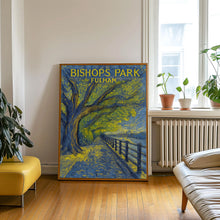 Bishops Park Fulham Poster, London Travel Poster, London Park Print, Hammersmith, Wall Art Print Gift, River Thames, Hurlingham, Battersea