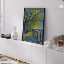 Bishops Park Fulham Poster, London Travel Poster, London Park Print, Hammersmith, Wall Art Print Gift, River Thames, Hurlingham, Battersea