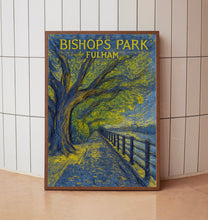 Bishops Park Fulham Poster, London Travel Poster, London Park Print, Hammersmith, Wall Art Print Gift, River Thames, Hurlingham, Battersea