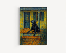 Black Lab Vintage Painting Download   Wall Art  Labrador Retriever   Dog Art