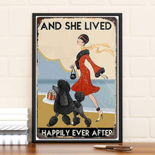 Black Poodle And Lovers She Lived Happily Ever After Coffee Shop Poster, Limited Edition Collectibl Room Decor, Wall art, Gifts for him 1823524727