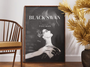 Black Swan Poster, Retro Vintage Poster, Movie Lovers Gift, Natalie Portman, Gift for Her, Wall Art, Mila Kunis, Black and White Poster 4297269556