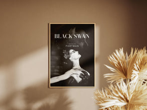 Black Swan Poster, Retro Vintage Poster, Movie Lovers Gift, Natalie Portman, Gift for Her, Wall Art, Mila Kunis, Black and White Poster 4297269556