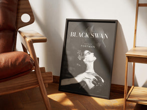 Black Swan Poster, Retro Vintage Poster, Movie Lovers Gift, Natalie Portman, Gift for Her, Wall Art, Mila Kunis, Black and White Poster 4297269556