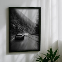 Black and White Porsche Poster Mountain Road Racing Photography Print 4373665624