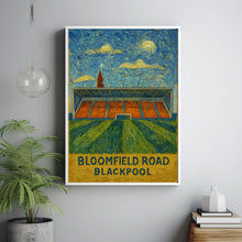 Blackpool fc Art Print Gift framed or unframed options, Bloomfield Road Stadium Illustration, Artwork for Footy Fan, Birthday for Him Her