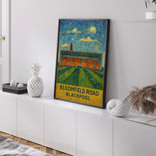 Blackpool fc Art Print Gift framed or unframed options, Bloomfield Road Stadium Illustration, Artwork for Footy Fan, Birthday for Him Her