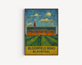 Blackpool fc Art Print Gift framed or unframed options, Bloomfield Road Stadium Illustration, Artwork for Footy Fan, Birthday for Him Her