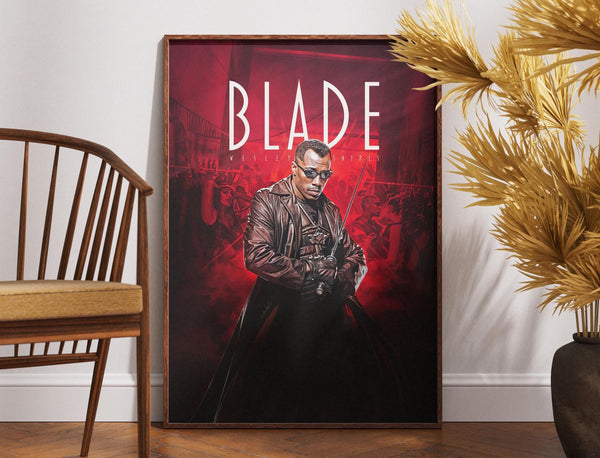 Blade Poster, Printable Wall Art, Movie Lovers Gift, Home Decor, Retro Poster, Stephen Norrington, Wesley Snipes, Gift for Him, Wall Art 1878967120