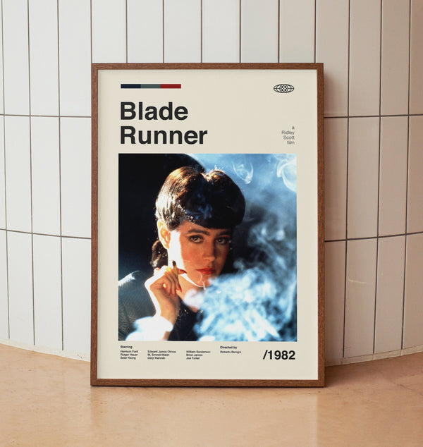 Blade Runner 1982 Vintage Movie Poster - Harrison Ford - Minimalist Midcentury Wall Art Print 1