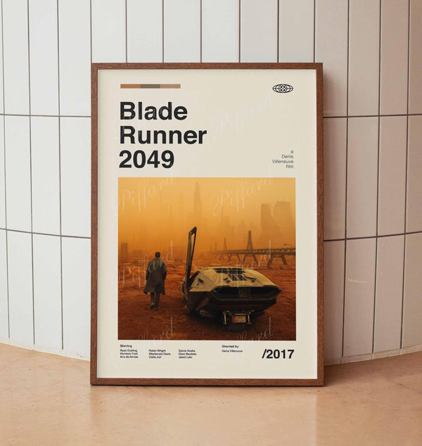 Blade Runner 2049 Vintage Movie Poster- Denis Villeneuve Ana de Armas - American Cinema Minimalist Midcentury Wall Art Print - Home Decor 1