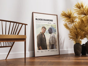 Blood Diamond Poster, Leonardo DiCaprio and Djimon Hounsou Poster, Blood Diamond Movie Print, Edward Zwick Film Poster, Movie Wall Art 4315399554