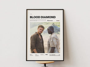 Blood Diamond Poster, Leonardo DiCaprio and Djimon Hounsou Poster, Blood Diamond Movie Print, Edward Zwick Film Poster, Movie Wall Art 4315399554