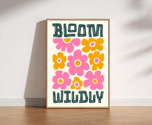 Bloom Wildly Flower Print, Abstract Floral Art, Matisse Style, Wildflower Art, Colourful Happy Poster, Fun Trendy Bold Art, Artsy Flowers 1858409369