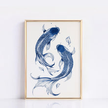 Blue Koi Print, Japanese wall art Print, Vintage Print, Trendy Wall Art, Aesthetic Wall Art, Koi Fish Print, Japanese Print, Gift Idea 1793143058