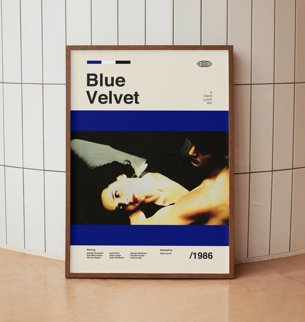 Blue Velvet Movie Poster - David Lynch - Vintage Minimalist Midcentury Wall Art Print
