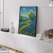 Bluebonnet Field Wall Art Blue Bonnet Flower   Wall Art, Vintage Rustic Antique Farmhouse