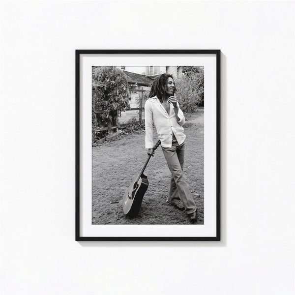 Bob Marley Guitar Print, Jamaican Reggae Singer, Black and White Wall Art, Vintage Print, Photography Prints, Museum Quality Photo Print 1606604606