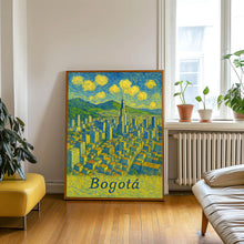 Bogota, Colombia Van Gogh Style, Canvas,Poster, Cityscape Art, City Print, Wall Decor, Skyline, Landscape, Travel Poster, South America