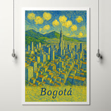 Bogota, Colombia Van Gogh Style, Canvas,Poster, Cityscape Art, City Print, Wall Decor, Skyline, Landscape, Travel Poster, South America